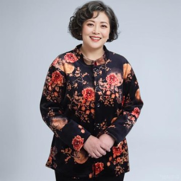 200斤胖媽媽加肥加大春秋加絨開衫外套中老年特大碼彈力開衫