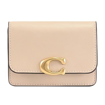 COACH CH825 經典C LOGO扣式零錢卡片收納包.象牙白