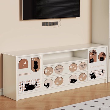 ‍🔥全臺可上門安裝 廠家直銷 電視櫃客廳家用新款小戶型簡約現代落地收納儲物櫃出租屋一體邊櫃 13EL