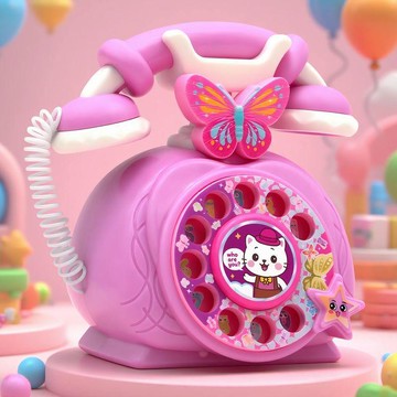 🌸賣家嚴選🌸兒童仿真電話機 復古公主電話玩具 撥號發出鈴聲 儿童益智玩具 仿真电话玩具 儿童节礼物禮物