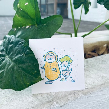 Shine原創可愛下雨啦小水獺插畫明信片