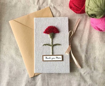 康乃馨花   母親節 手工卡片 Mother's Day Card  | 紅色花