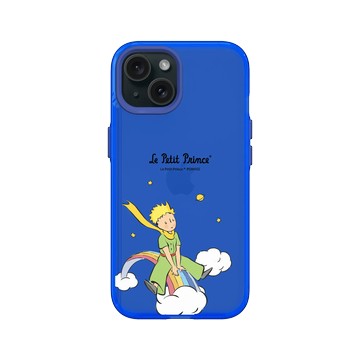 iPhone 15 Clear 激光藍 - Le Petit Prince 小王子 - 騎乘在彩虹與雲端之上