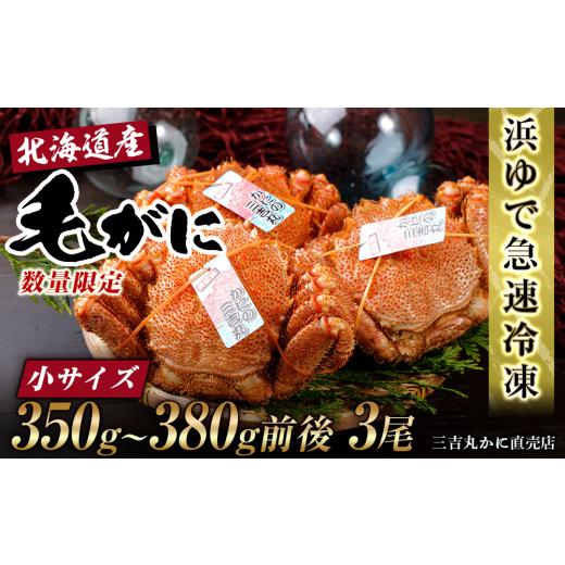 ふるさと納税 北海道 白老町 北海道産 冷凍ボイル毛ガニ (350g-380g前後) 3尾