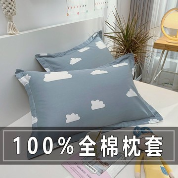 網紅夏季枕頭套枕套一對裝男學生100全棉兒童單個純棉外套48x74