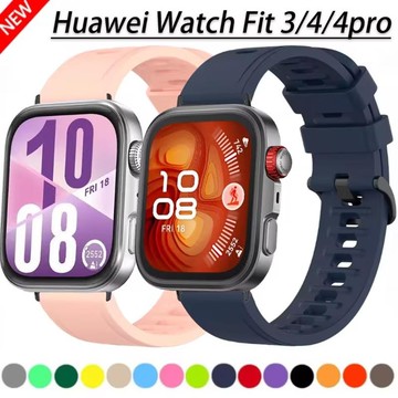 適用於華為 Watch Fit 4Pro Fit3 Correa 的矽膠錶帶替換腕帶運動手鍊腕帶