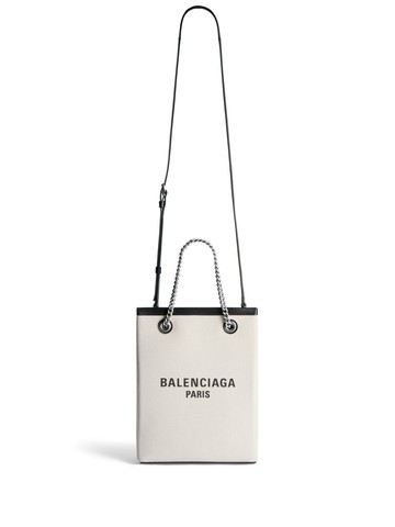 Balenciaga - Phone Holder crossbody bag - women - Cotton/CALFSKIN - One Size - Neutrals