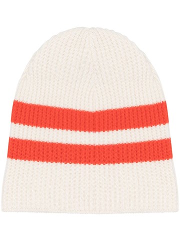 Cashmere In Love - striped ribbed-knit beanie - women - RWS Wool/Sustainable Fibre Alliance (SFA) Cashmere - One Size - Neutrals