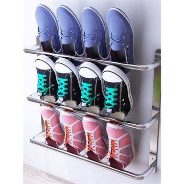 不銹鋼拖鞋架浴室客廳置物架墻上門口壁掛式鞋架收納球鞋運動鞋架