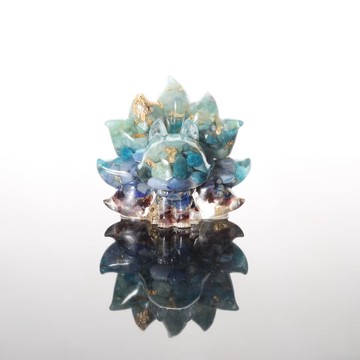 【聖誕禮物】漸層藍色九尾狐狸戀愛運擺飾-開運礦石智慧紫水晶