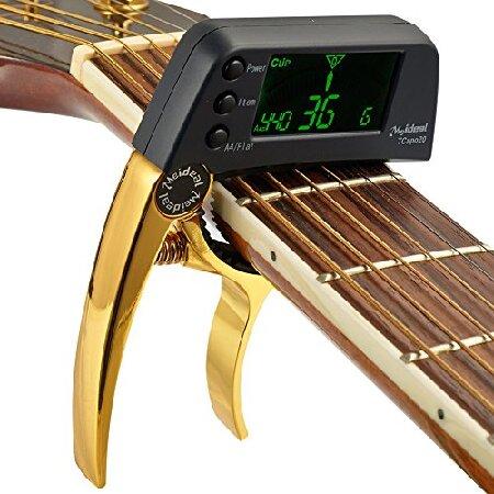 Guitar Tuner Capo Clip-on in Electric Guitar Capo Tuner with LCD Screen, Professional Accurate Guitar Capo Tuner Quick Change Key for Acou並行輸入