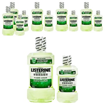 LISTERINE 李施德霖 天然綠茶防蛀護齦漱口水 750ml + 250ml  1000ml  6組
