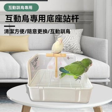 🔥新北出貨🔥鸚鵡定點排便器 鸚鵡排便神器 鸚鵡桌麵垃圾桶 桌麵廁所 鸚鵡站棍 鸚鵡站桿 桌麵互動站桿 鸚鵡厠所互動底座帶