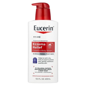 Eucerin, 濕疹舒緩沐浴露，13.5 液量盎司（400 毫升）