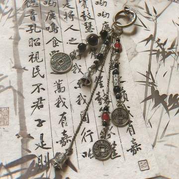 小眾設計感掛件【百無禁忌】道系青年包掛山鬼花錢流蘇掛件復古斜挎包包轉運古風可愛鑰匙圈 包包掛件毛絨吊飾 鑰匙圈 鑰匙環
