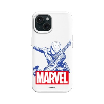 iPhone 15 SolidX 白 - 迪士尼-漫威 Marvel - 蜘蛛人-漫威Logo版