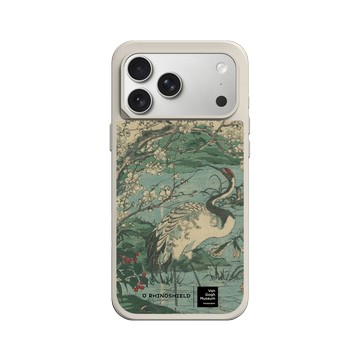 iPhone 17 Pro Max SolidX 貝殼灰 - Van Gogh Museum - 鶴與櫻花選自草木花鳥圖會系列