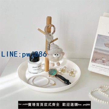 【臺灣公司】ins風北歐簡約客廳玄關托盤 木質復古鑰匙掛架雜物桌面香薰收納盤