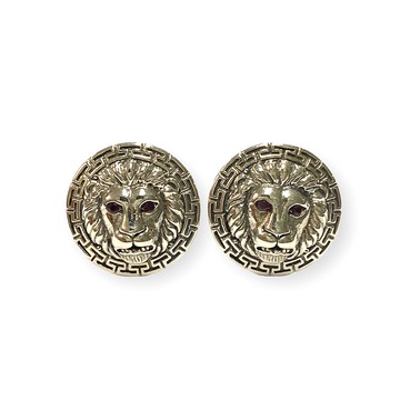 復古風格獅子與紅寶石婚禮袖扣新郎 925 純銀