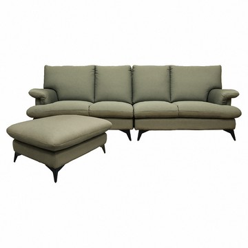 ASSARI-諾爾L型涼感紗貓抓布沙發 香檳銅