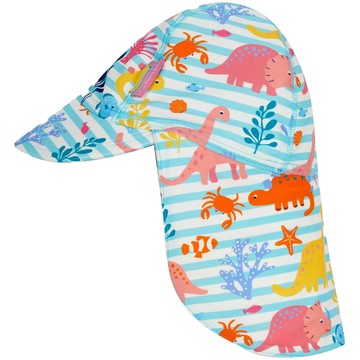 英國 JoJo Maman BeBe 嬰幼兒/兒童泳裝戲水UPF50+防曬護頸遮陽帽_珊瑚礁_JJL2757