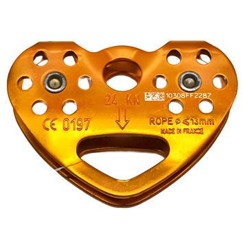 PETZL TANDEM CABLE 不鏽鋼直列式雙滑輪 斷裂負荷:24kN  258g  黃色