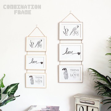 壁掛相框 創意北歐簡約6寸7寸相框組合連體三聯兒童照片ins風掛牆影樓像框『XY25089』