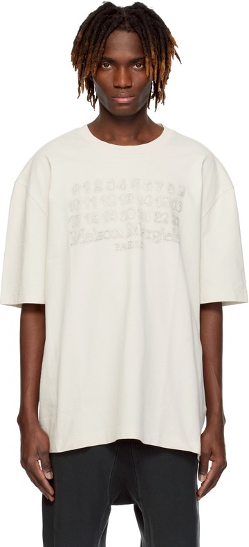 Maison Margiela 灰白色刺绣徽标 T 恤