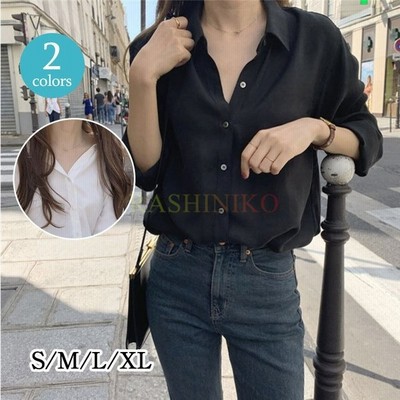 シャツ ブラウス 40代 レディース 春夏 前開き 長袖 通勤 韓国風 白 トップス オフィス きれいめ 50代 30代 オシャレ 大人 ゆったり 通販 Lineポイント最大get Lineショッピング