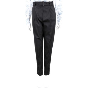 Max Mara 黑色抓摺附腰帶挺版西裝長褲