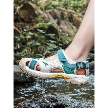 悍途夏季包頭涼鞋女2025媽媽新款洞洞鞋軟底不累腳戶外沙灘鞋女鞋