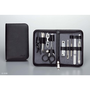日本綠鐘匠之技鍛造鋼修容9件組旅行隨身包(G-3108)