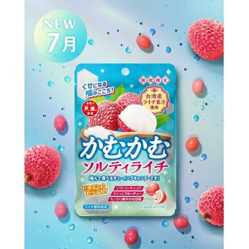 【江戶物語】三菱食品 KAMU 咖姆卡姆糖球 期間限定 鹽荔枝風味 軟糖 30g 赤穗天鹽 夾心糖 日本原裝進口