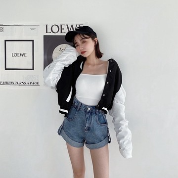 【Aa.chic出清2折起】撞色休閒短版棒球外套(兩色).女裝/上身/休閒/短版/棒球外套【C330818】