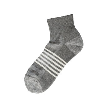 【MORINO】摩力諾抑菌條紋氣墊1/2短襪-多尺寸/多色可選