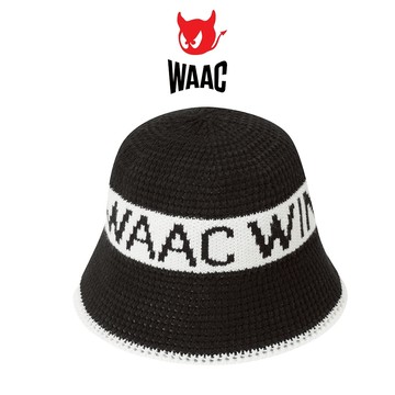 【WAAC】COLOR BLOCK KNIT BUCKET HAT 女士 針織漁夫帽 黑色