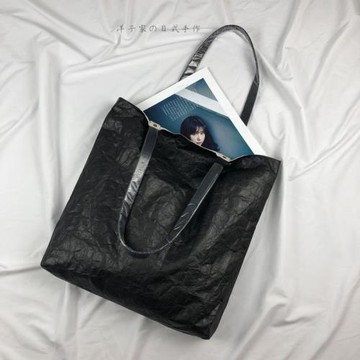 洋子家新款牛津紡豎款方形日式手作日系暗黑系黑感款帆布包勢力周