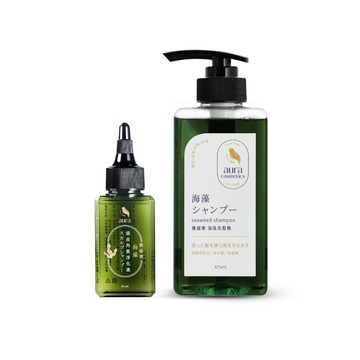 AURA 海藻頭皮角質淨化液65ml+海藻洗髮精475ml