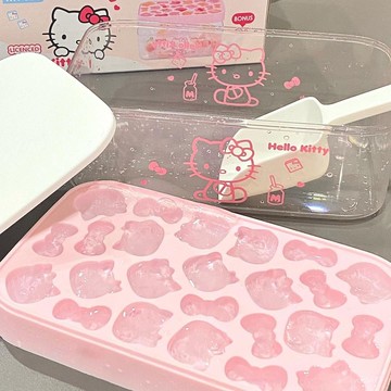 小包臺灣出貨🌟Hellokitty硅膠冰格模具按壓式製冰儲冰盒可愛造型冰塊模具🌟