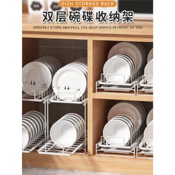 可抽拉碗碟櫥柜內置碗盤瀝水架廚房收納碗柜晾放籃置物架盤架碗架