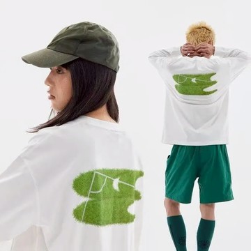 【T-2】❤長袖t恤 重磅 純棉 寬松 logoT恤 哭喊 足球草地 長袖 Tee運動休閑觀賽搭子