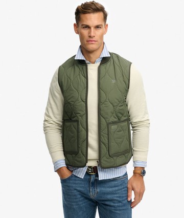 Superdry Men's Military Liner Vest Jacket Green Size: L
