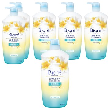 Biore 蜜妮 淨嫩沐浴乳 緬梔花香 彈嫩清爽  1kg  6瓶