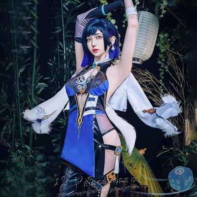 原神 げんしん 風 夜蘭 Yelan コスプレ衣装 ウィッグ 靴 cosplay