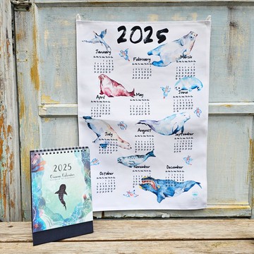 2025 海洋生物 桌曆掛曆套組 聖誕交換禮物