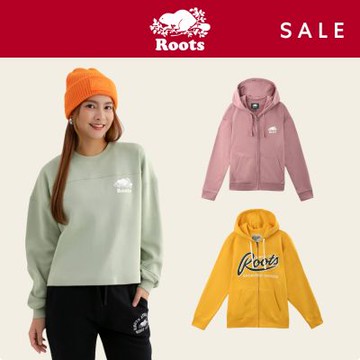 男女裝 精選Roots海狸圖案長袖上衣或外套-多款選