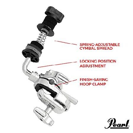 Pearl CLA130 Bass Drum Hoop Mounted Closed Hi-Hat Holder For Easy Access to Extra Hi-Hats with Finish-Saving Hoop Mount and Spring-Adjustable Cymbal S