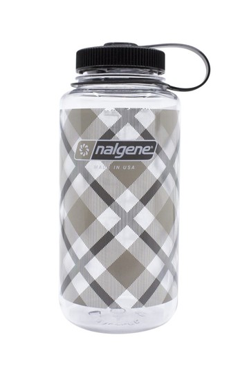 美國《Nalgene》專業水壺  1000cc寬嘴水壼 682020-0133 米色格子 (限量版)