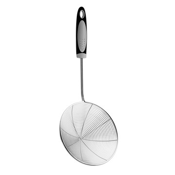 GHIDINI 不鏽鋼濾杓 灰色 16cm 廚房料理過濾網 輕鬆瀝水 洗碗機適用  1支