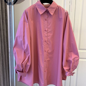 【🍒櫻桃大尺碼】M-4XL 大尺碼襯衫女 韓版寬松娃娃款蝙蝠袖長袖襯衫新款上衣